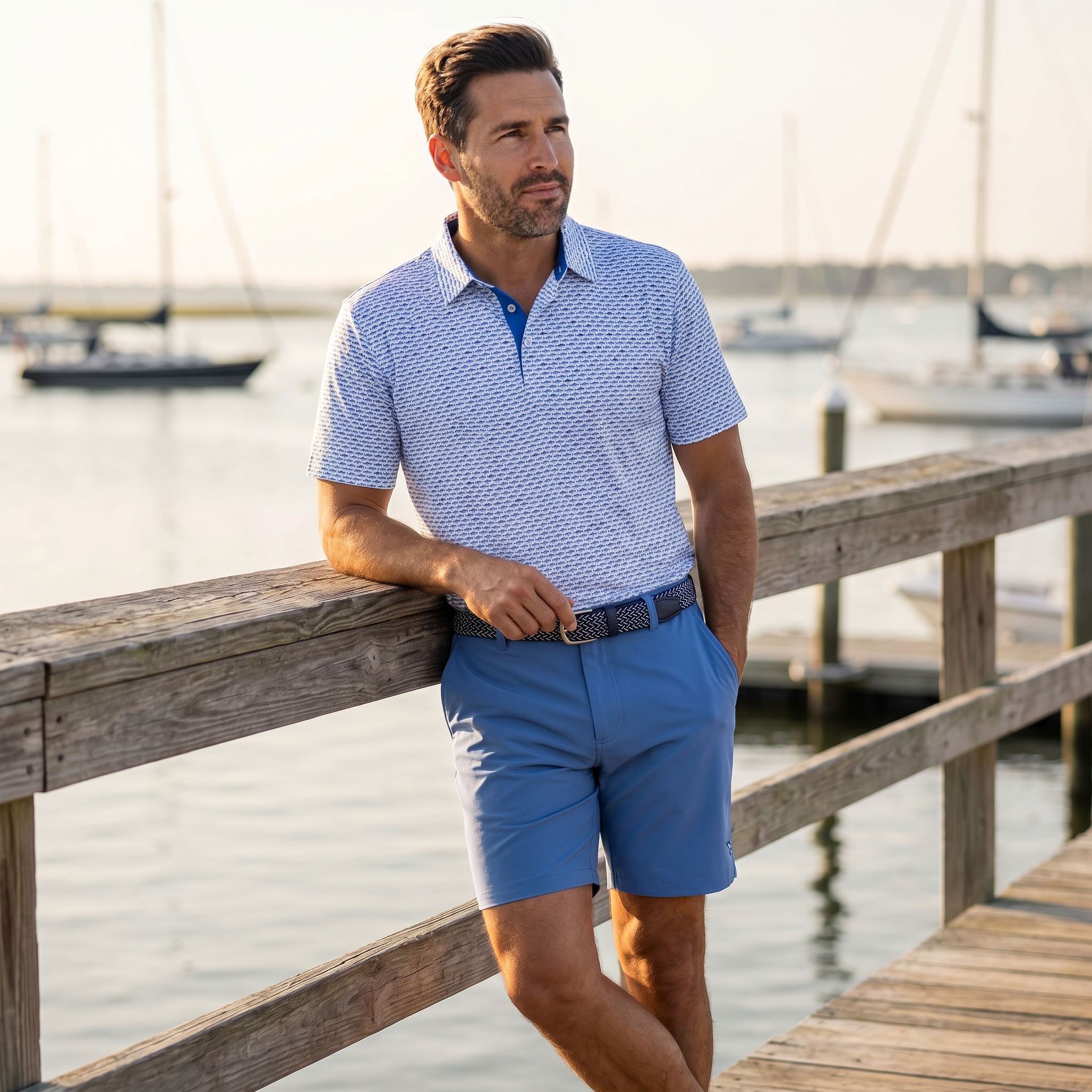 Tuna Performance Polo Light Blue Navy